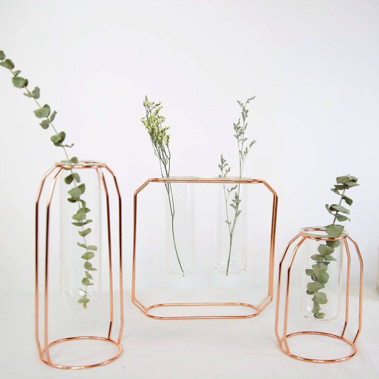 Clear Glass Vases Nordic Iron Art Vase Flowerpot