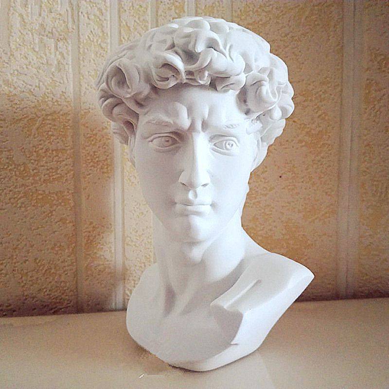 Small Vintage Resin Michelangelo’s David Head – Michelangelo Statue Of David