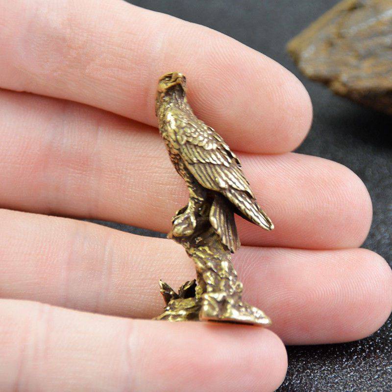 Small American Brass Eagle Statue – Sculpture Of Animal