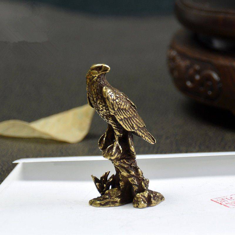 Small American Brass Eagle Statue – Sculpture Of Animal