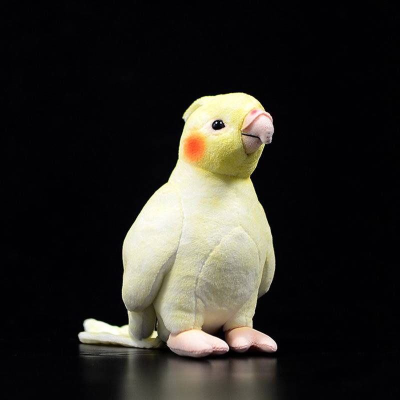 18cm Small Real Life Yellow Cockatiel Plush Toys Extra Soft Parrot Stuffed Birds Animal Toy Christmas Gifts For Kids