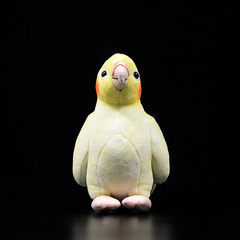 18cm Small Real Life Yellow Cockatiel Plush Toys Extra Soft Parrot Stuffed Birds Animal Toy Christmas Gifts For Kids