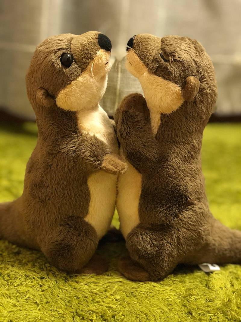 18cm Standing River Otter Plush Toys Mini Size Real Life Otter Stuffed Animals Toys For Kids Birthday Gifts