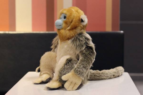 30CM Lifelike Sitting Golden Monkey Stuffed Animal Toys Real Like Soft Snub-nosed Monkey Plush Toy Gifts