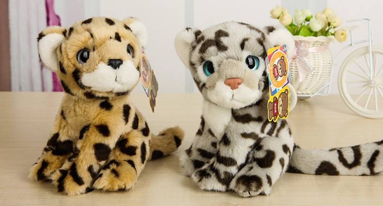 Free Shipping 18CM Cute Simulation Leopard Plush Toys Dolls Kawaii Stuffed Animal Toys For Children Christmas Gifts