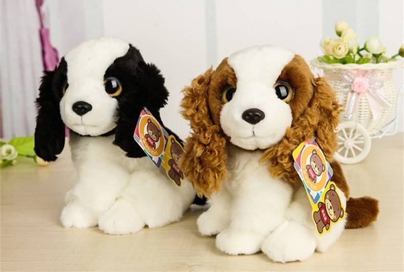 Free Shipping 18CM High Quality Simulation Dog Stuffed Toys Very Cute Cocker Spaniel Springer Spaniel Dog Stuffed Toy Kids Toys