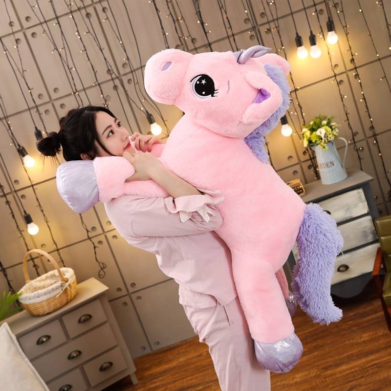 Giant Size 110cm Unicorn Plush Toy Soft Stuffed Rainbow Unicorn Doll Animal Horse Toy High Quality Gifts for Children Girls
