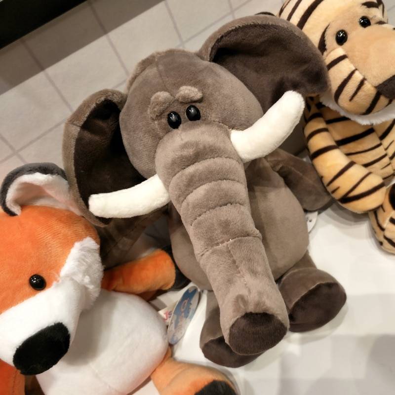 25cm Forest Animals Stuffed Plush Doll Toys Kids Giraffe Elephant Monkey Lion Tiger Plush Animal Toys Children Birthday Gifts