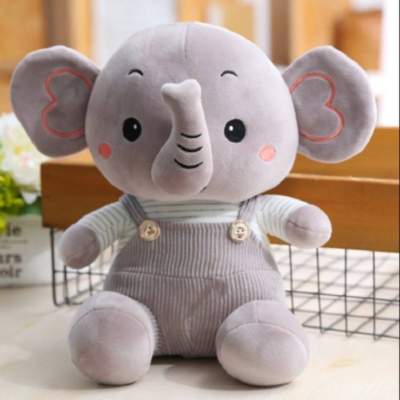25cm Lovely Elephant Plush Animal Toys Kids Soft Stuffed Elephant Doll Toys Baby Appease Toys Children Birthday Gifts
