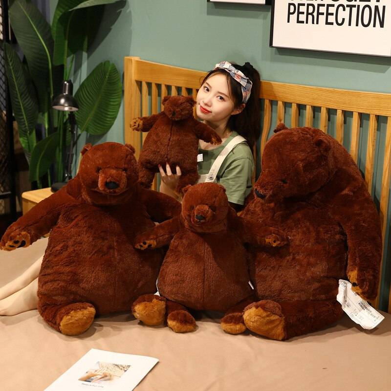 Brown Bear Plush Stuffed Animal Soft Big Teddy Bear Pillow Cartoon Bruins Peluches Toys Birthday Gifts For Girls Kids