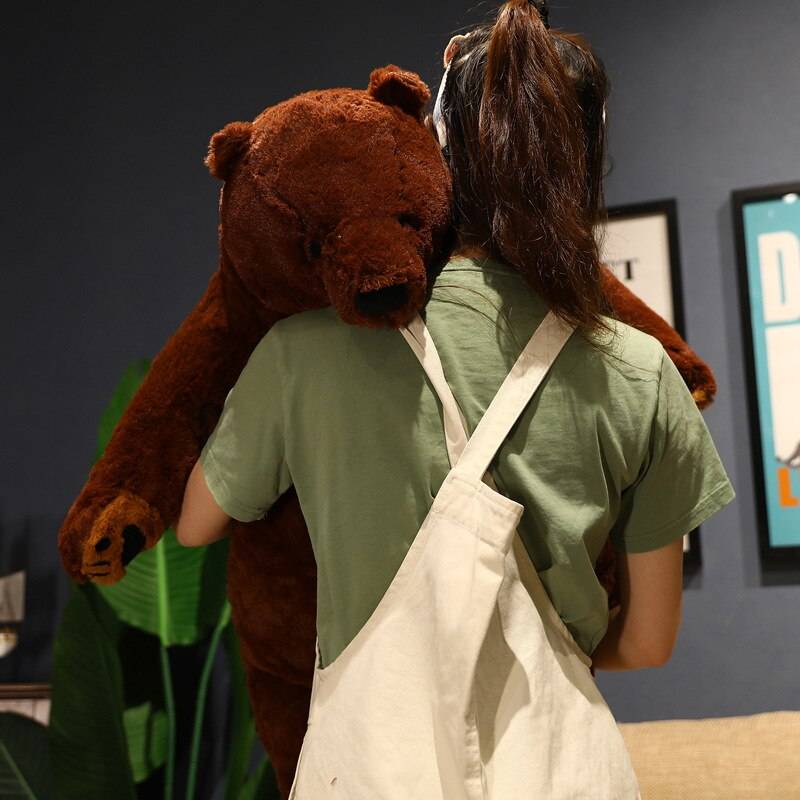 Brown Bear Plush Stuffed Animal Soft Big Teddy Bear Pillow Cartoon Bruins Peluches Toys Birthday Gifts For Girls Kids