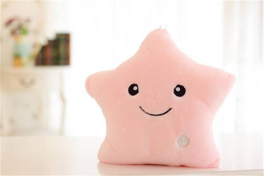 Creative Toy Luminous Pillow Soft Stuffed Plush Glowing Colorful Stars Cushion Led Light Toys Gift For Kids Children Girls