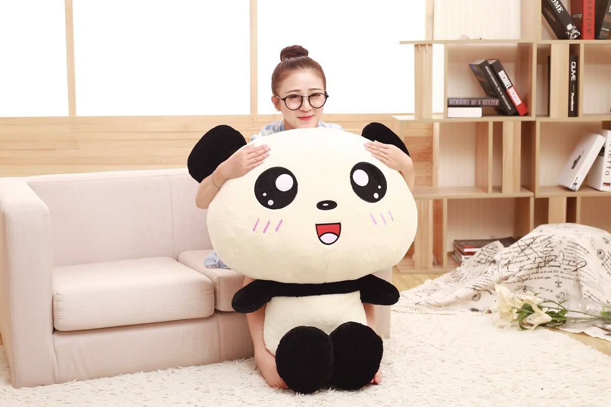 Cute Cartoon Panda Plush Toys Smile Panda Pillow Kawaii Stuffed Doll Bed Sleeping Cushion For Kids Girls Birthday Gift