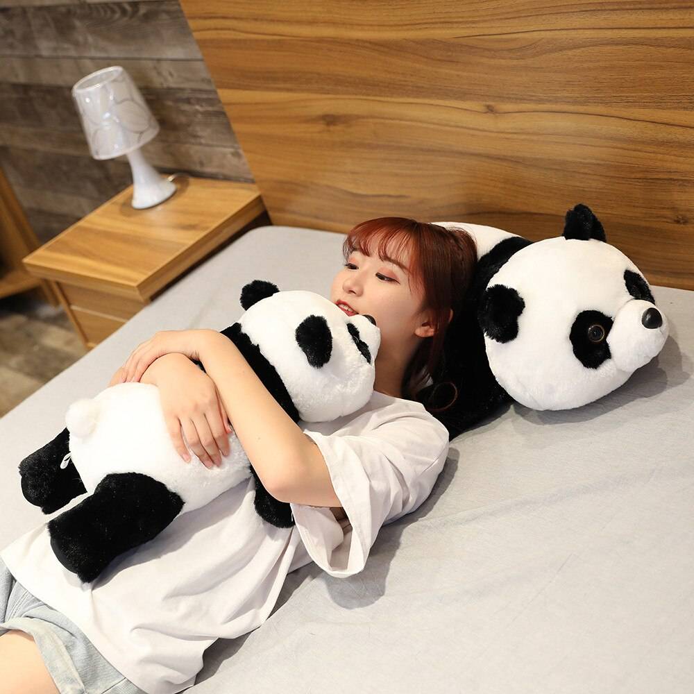 Cute Giant Panda Bear Plush Lie Prone Posture Stuffed Animal Doll Toy Pillow Cartoon Kawaii Dolls Girls Lover Gifts