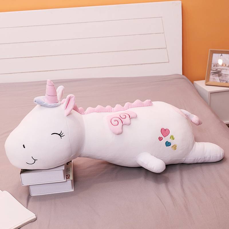 Cute LED Unicorn Doll Super Soft Plush Toy Bed Long Pillow Baby Sleeping Doll Large Girl Doll High Quality Gift For Kids