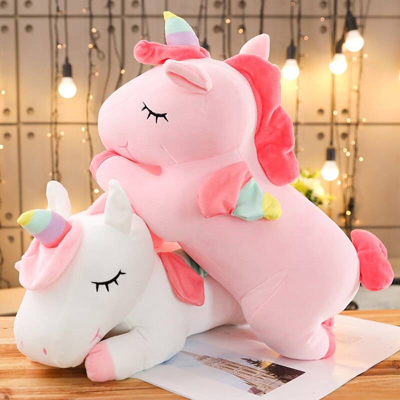 Giant Unicorn Plush Toys Soft Cute Stuffed Animal Sleeping Pillow Horse Doll Valentines Day Gifts For Kids Girls
