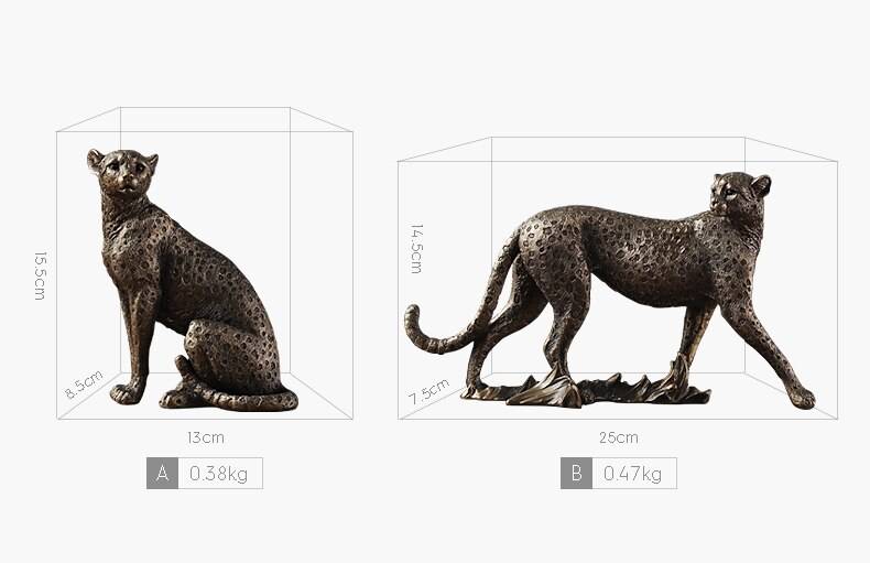 African Leopard Resin Statue Home Sculpture Animal Model Desktop Ornaments Wine Cabinet Decor Leopard Decoration Art Collection