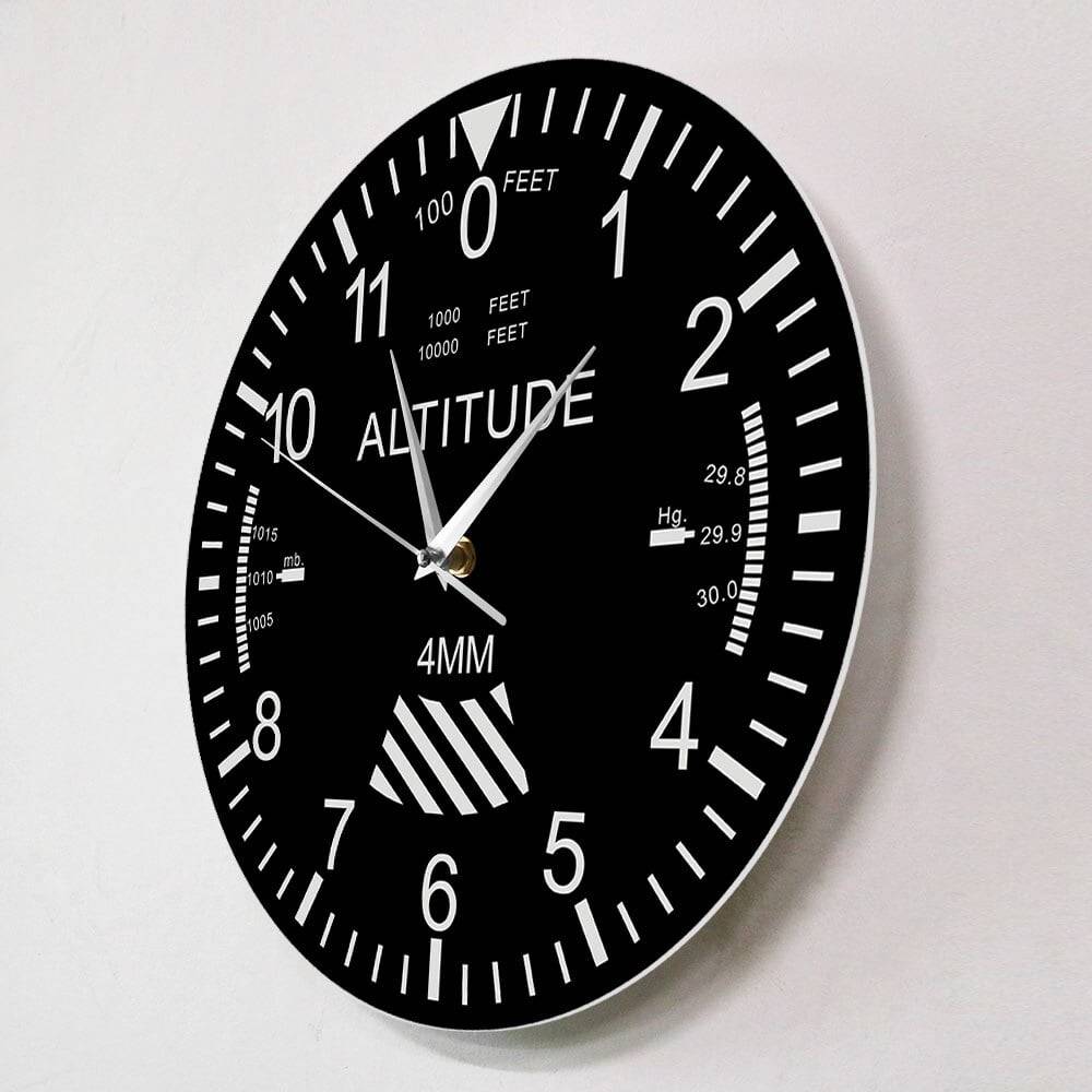 Altimeter Wall Clock Tracking Pilot Airplane Altitude Measurement Modern Wall Watch Classic