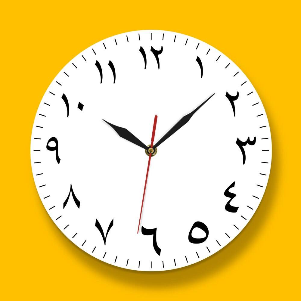 Arabic Numerals Silent Non-ticking Wall Clock Iranian Modern Home Decor Arabic Numbers Hanging Wall Watch