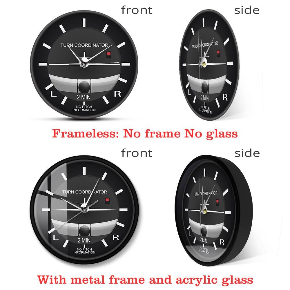 Aviation Classic Silent Non Ticking Wall Clock Aircraft Cockpit Style Face Wall Clock Airplane Instrument Timepiece Pilots Gift