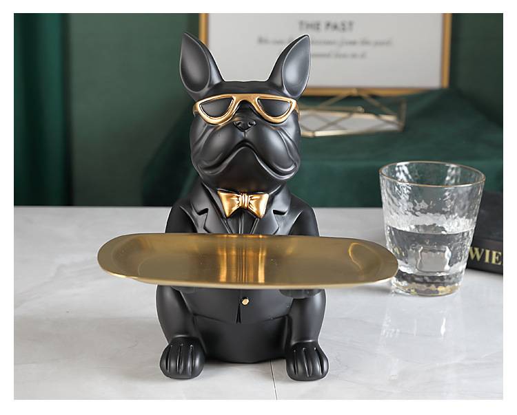 Cool Dog Statue Resin Bulldog Sculpture Tabletop Storage Bulldogs Statue For Home Decor Desktop Figurine Decorative Coin Bank