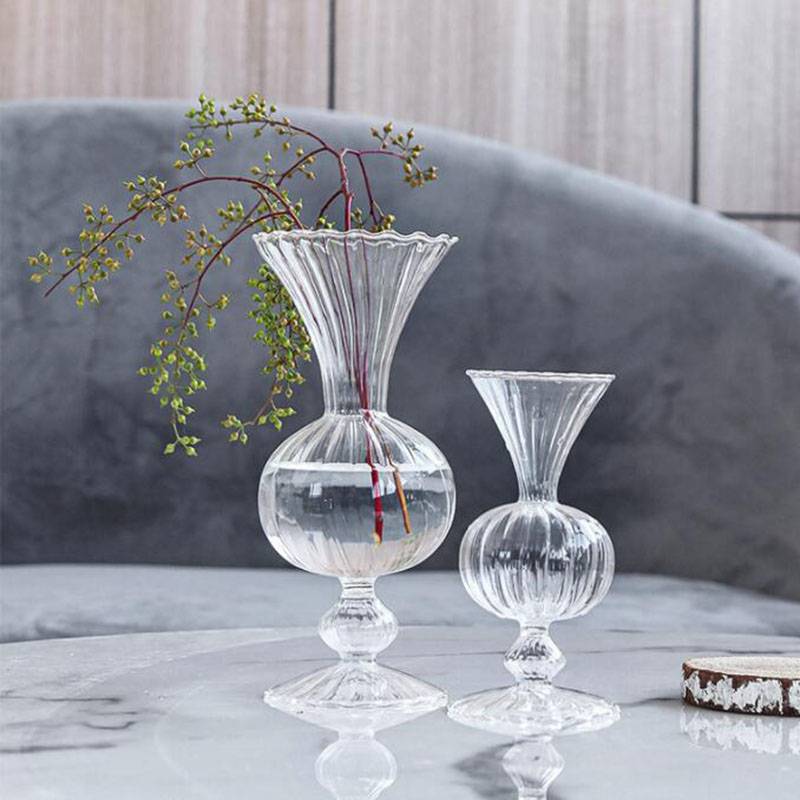 Glass Vase Home Decor Crystal Small Vase Room Decor Flower Pot Hydroponic Plants Container Candle Holder Wedding Decoration