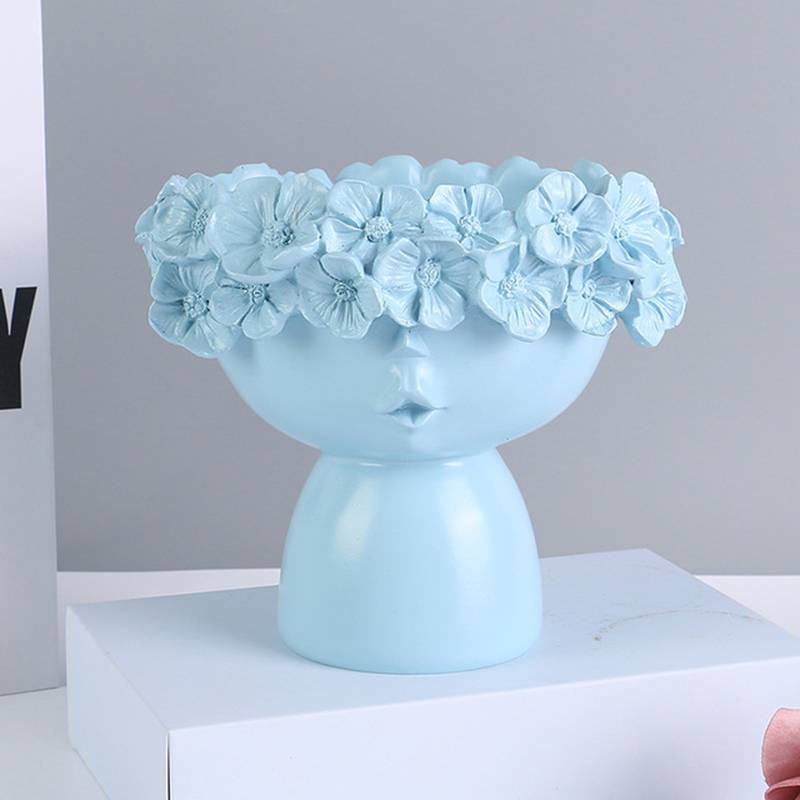 Nordic Home Decoration Resin Vase Statue Sculpture Makeup Brush Holder Storage Box Pen Holder Creative Flower Pot Art