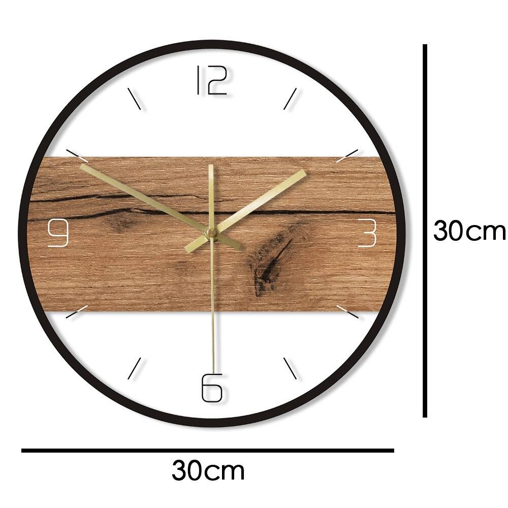 Old Wood Pattern Texture Acrylic Wall Clock Rustic Wood Cabin Country Wall Home Decor Silent Movement Printed Clock Wall Watch