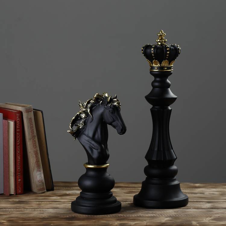 Resin Chess Statue For Home Decor Sculpture International Chess Ornaments Figurines for Interior Chessmen Decoration Accessories