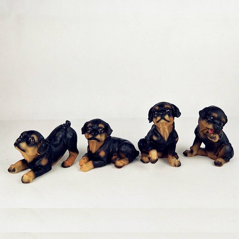 Resin Rottweiler Labrador Dogs Statue Micro Landscape Decor Pet Puppy Miniature Home Decoration