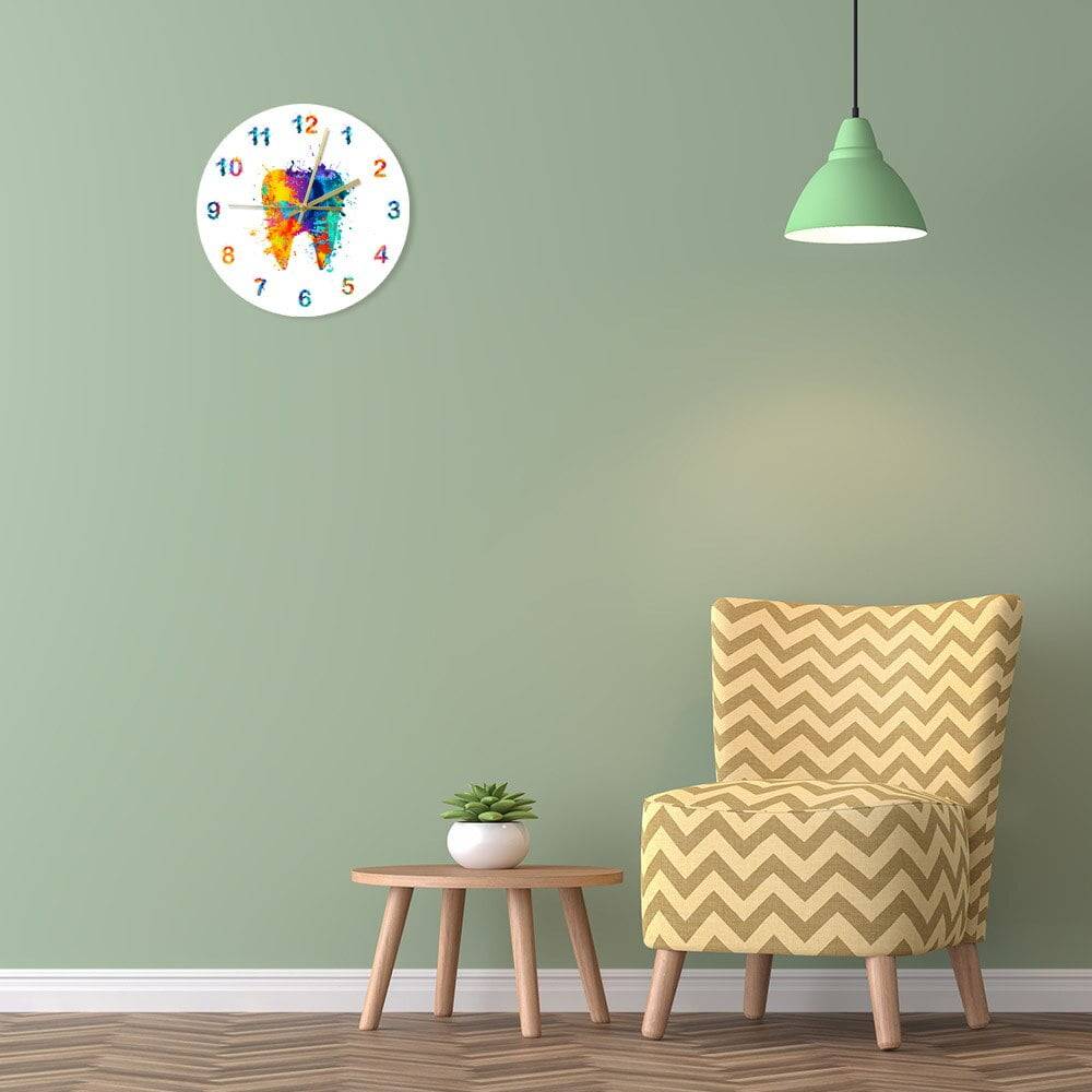 Watercolour Tooth Painting Print Wall Clock Medical Dental Clinic Wall Art Non ticking Wall Watch Orthodontist Dentist Gift Idea