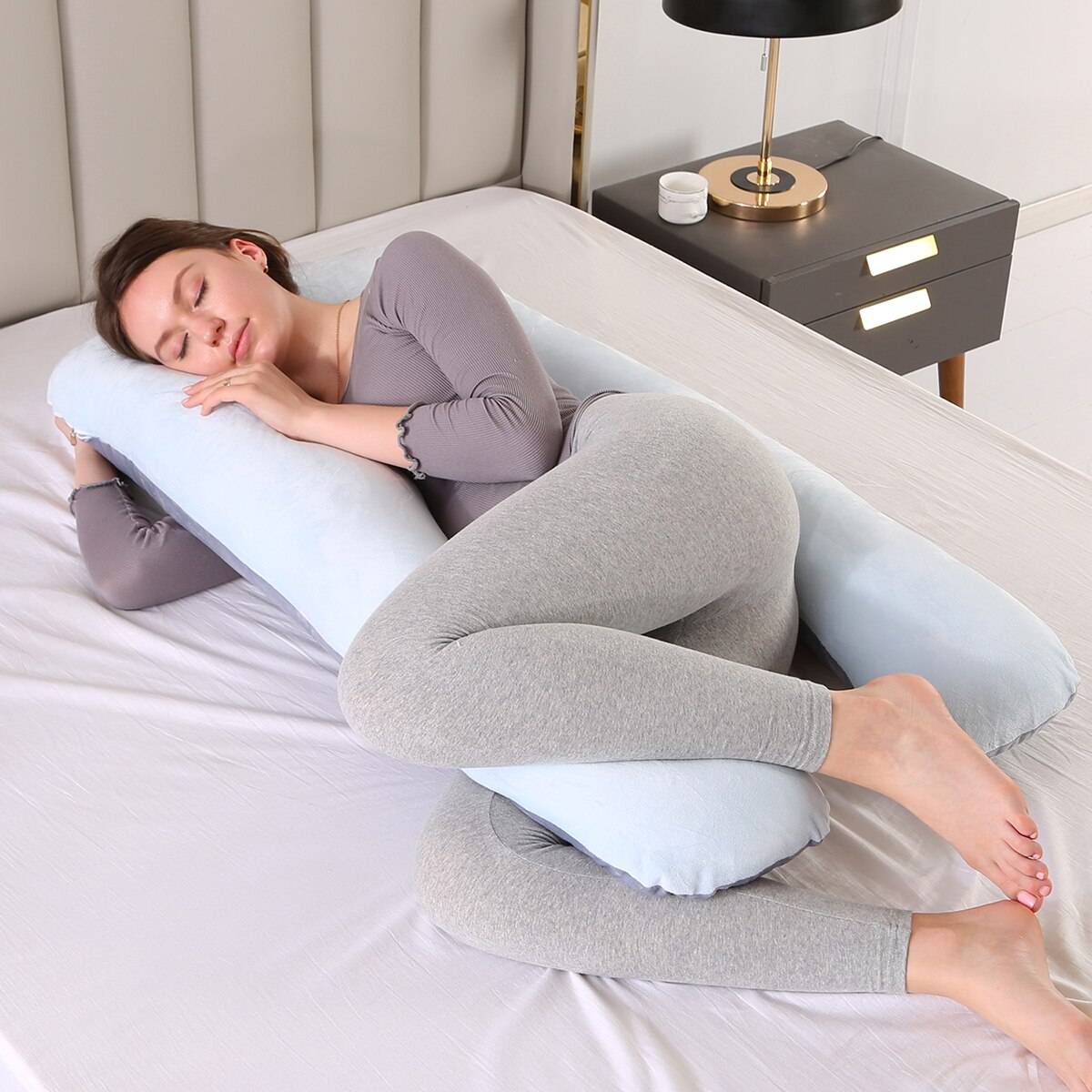 Pregnancy Pillow Bedding Full Body Pillow Comfortable U-Shape Cushion Long Side Sleeping Support Pillows