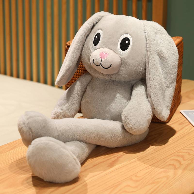 Adjustable Length Long Ear Rabbit Pink Rabbit Stuffed Soft Short Hair Plush