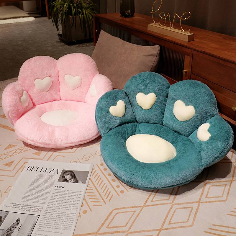 Bear Cat Paw Plush Seat Cushion Ins Lovely Home Decoration Floor Mat Stuffed Soft Chair Rest Cushion Dolls