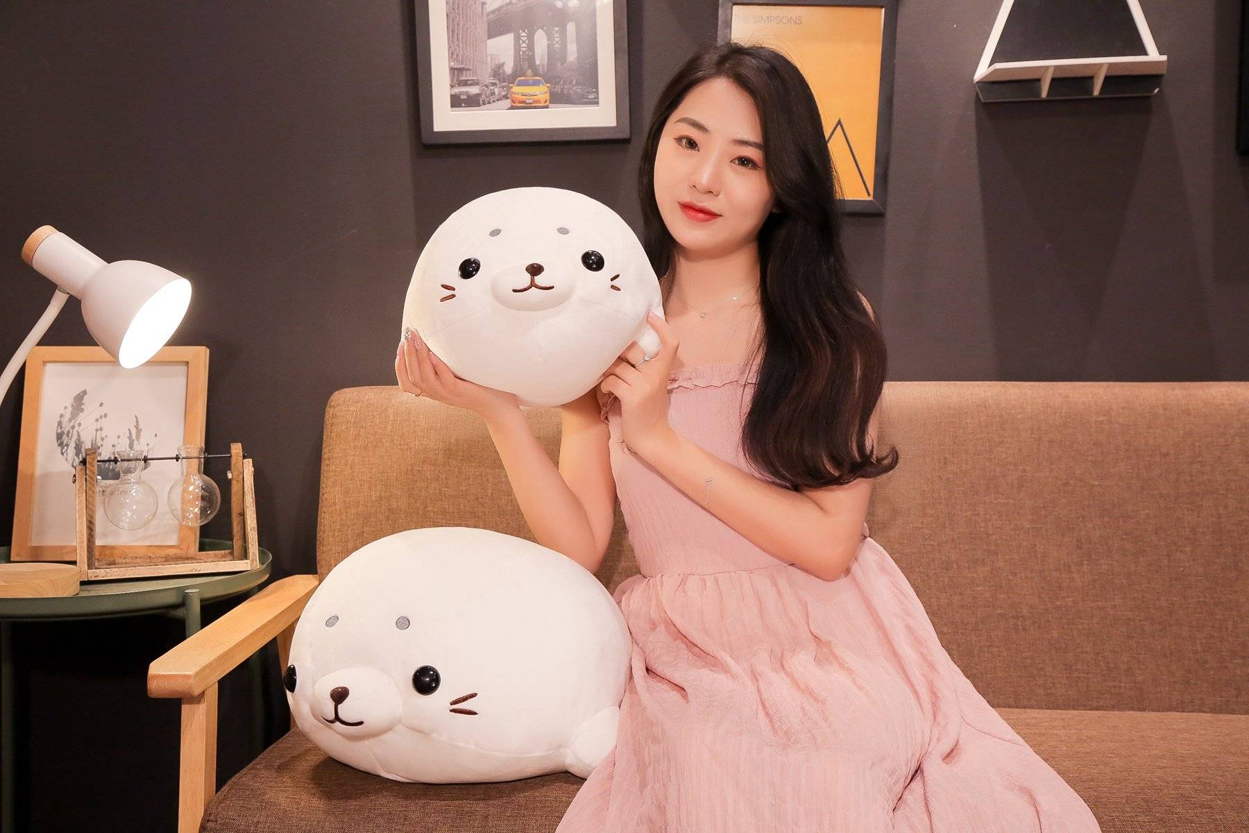 Cute Stuffed Sea Lion Plush Toy Soft Pillow Cartoon Animal Seal Toy Doll For Kids
