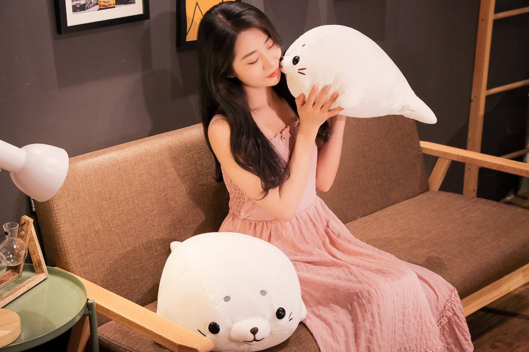 Cute Stuffed Sea Lion Plush Toy Soft Pillow Cartoon Animal Seal Toy Doll For Kids