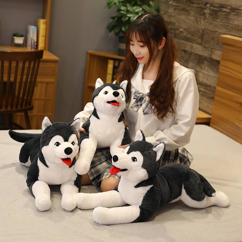 Husky Dog Plush Toy Simulation Stuffed Dog Animal Toys Soft Baby Doll Kids Girl Lovely Birthday Gift