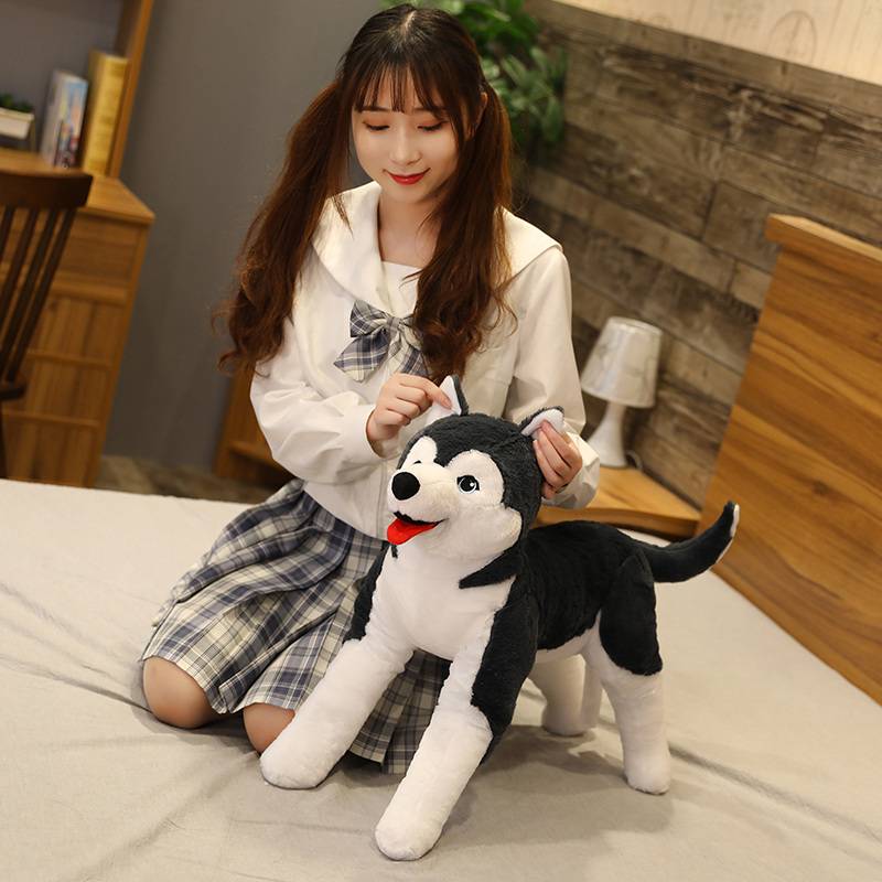 Husky Dog Plush Toy Simulation Stuffed Dog Animal Toys Soft Baby Doll Kids Girl Lovely Birthday Gift