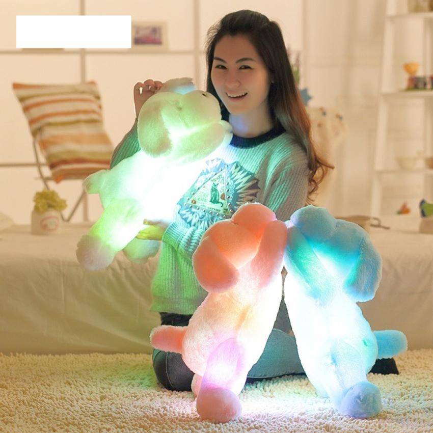 Colorful Glowing Dogs Luminous Plush Children Toys For Girl Baby Kids Toy Dogs Christmas Gift Doll