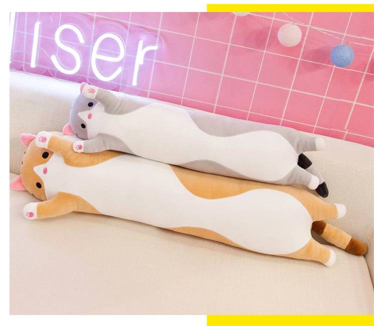 Cute Soft Long Cat Pillow Plush Toys Stuffed Pause Office Nap Pillow Bed Sleep Pillow Home Decor Gift Doll