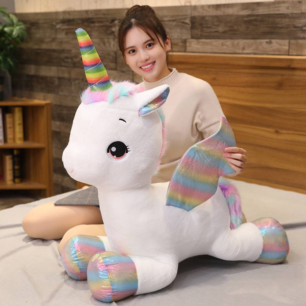Fantastic Unicorn Plush Toy Rainbow Horse With Wings Stuffed Unicornio Doll Toys Birthday Gift Pillow