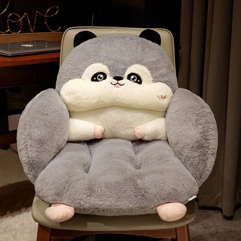 Cartoon Plush Pig Dinosaur Husky Cat Cushion Full Stuffed Soft Animal Pillow Sofa Chair Non-slip Cushion