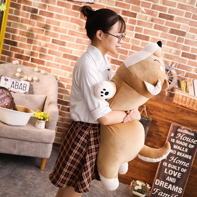 Cartoon Lying Plush Stuffed Dog Big Toys Shiba Inu Dog Doll Lovely Animal Children Birthday Gift