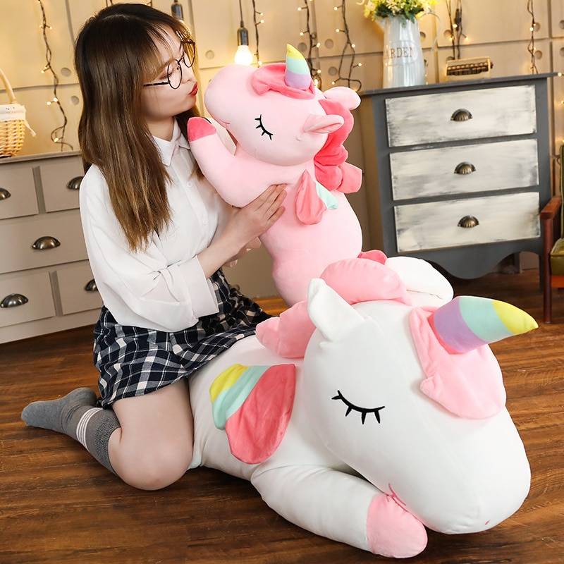 Giant Unicorn Plush Toy Soft Stuffed Unicorn Soft Dolls Animal Horse Toys For Children Girl Pillow