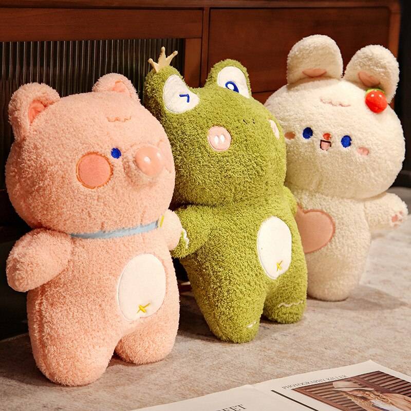 Pig Panda Frog Rabbit Plush Toys Cartoon Animal Dolls Stuffed Soft Pillow Nice Gift For Children