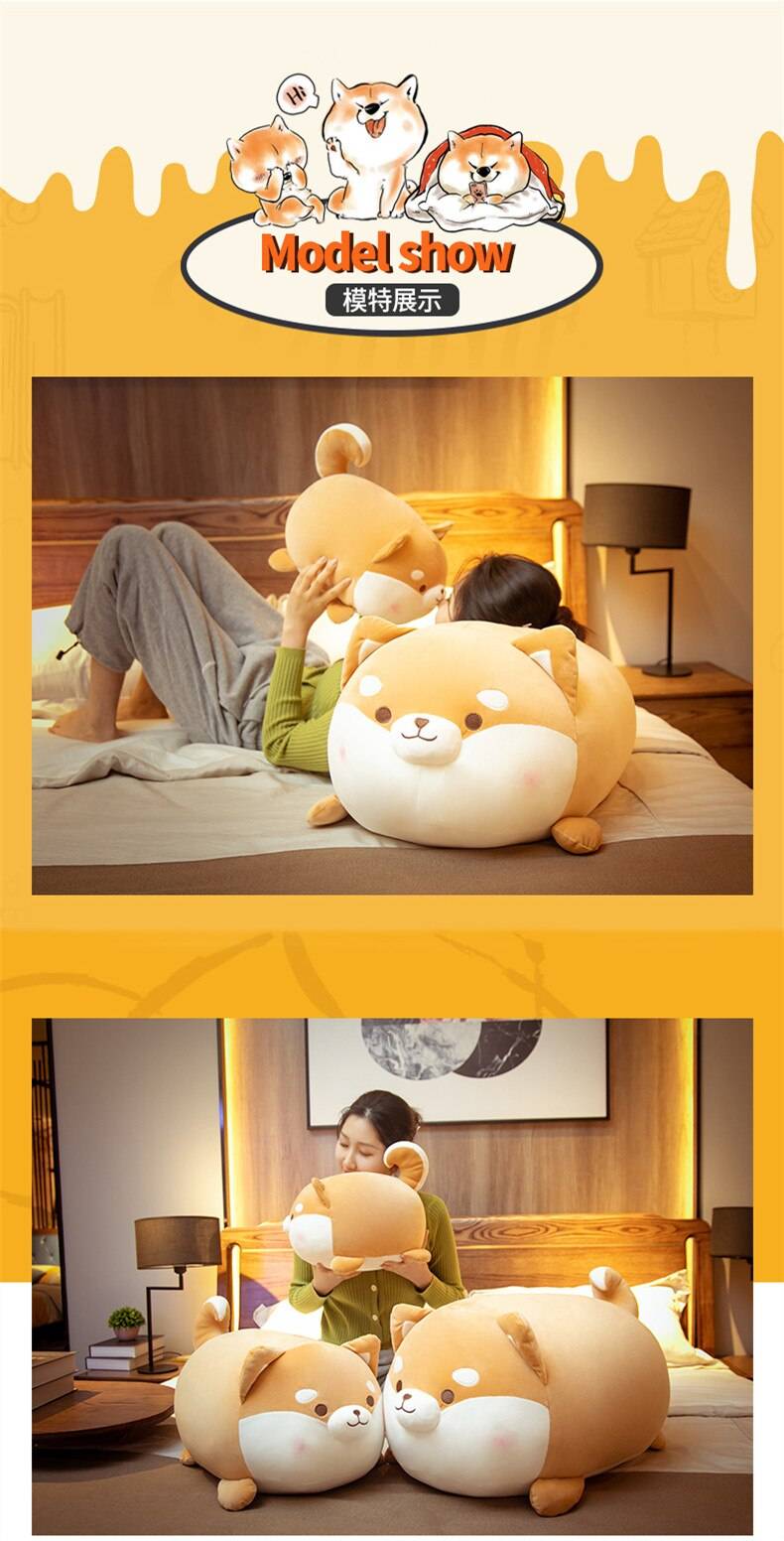 Fat Shiba Inu Plush Toys Cartoon Animal Pillow Lovely Dog Dolls Stuffed Soft Cushion Gift
