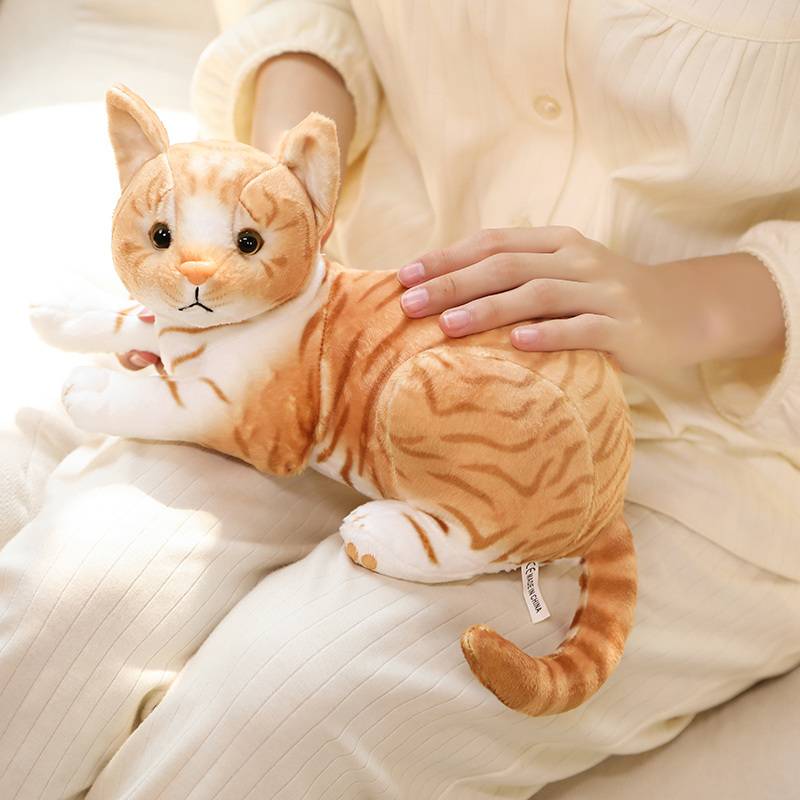 Stuffed Lifelike Pattern Cat Plush Toys Cute Pet Cat Dolls Plush Toy Home Decor Birthday Gift