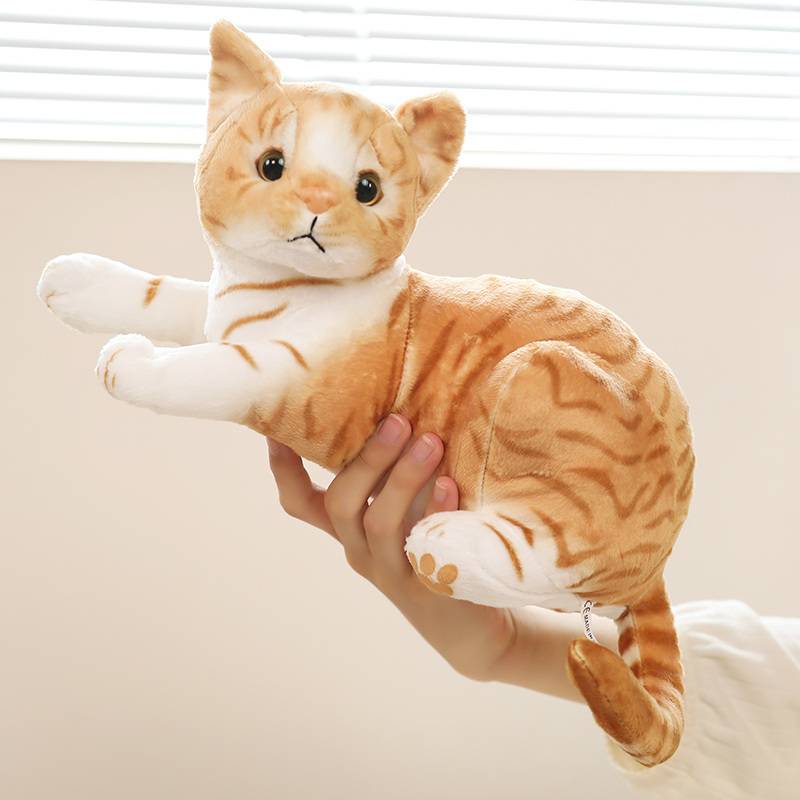Stuffed Lifelike Pattern Cat Plush Toys Cute Pet Cat Dolls Plush Toy Home Decor Birthday Gift