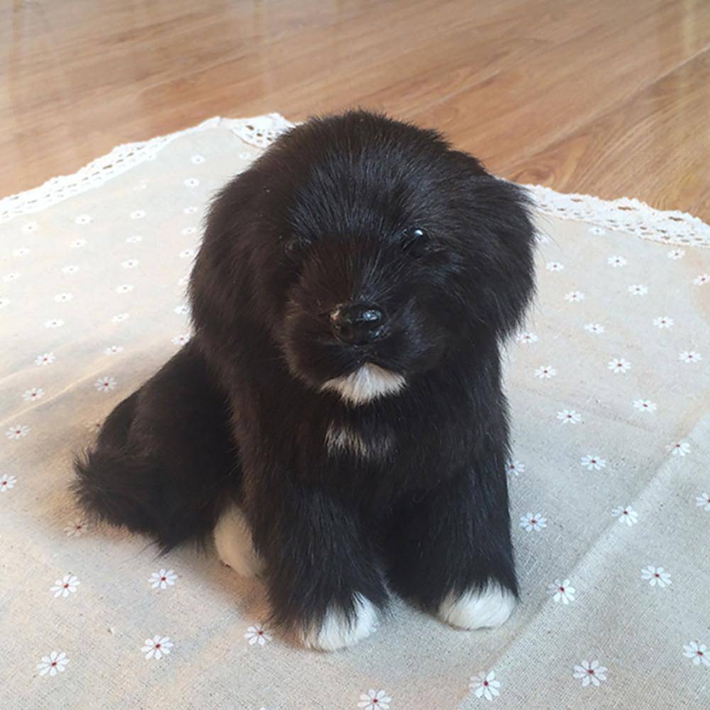 Black Puppies Statues Cute Border Collie/Labrador/Spaniel Dog Plush Toys Gift For Children