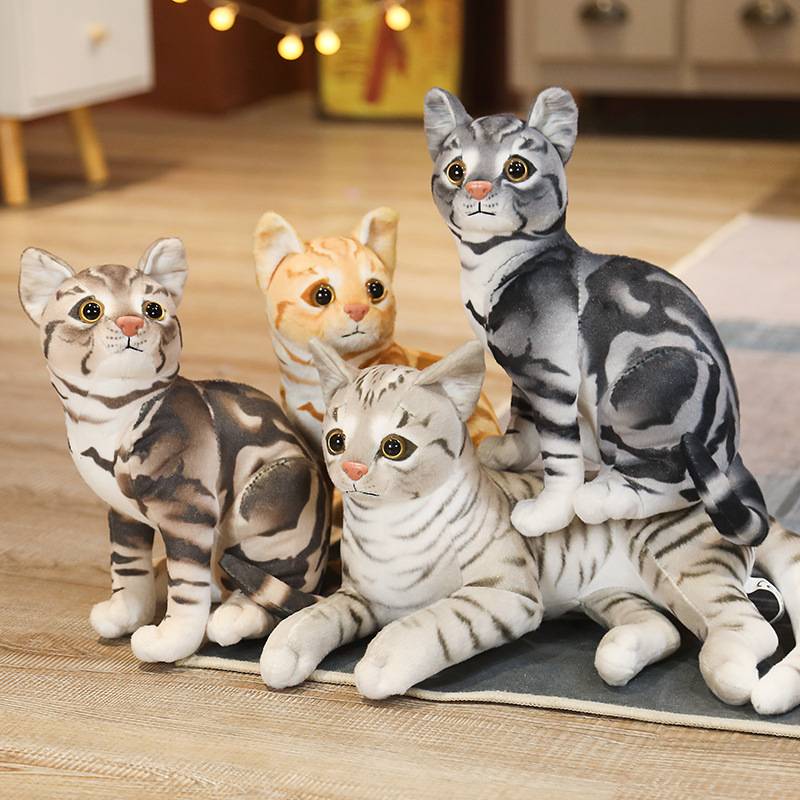 American Shorthair Siamese Cat Plush Stuffed Doll Animal Pet Toys For Children Home Decor Baby Gift